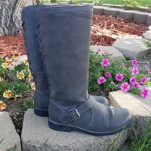 Girls Tall Grey Boots
